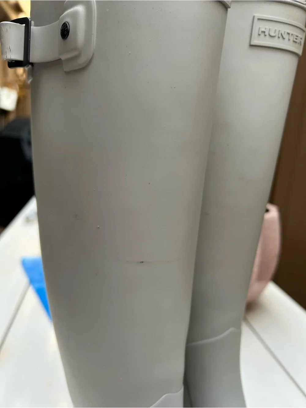 Hunter Light Grey Rain Boots Sz 9